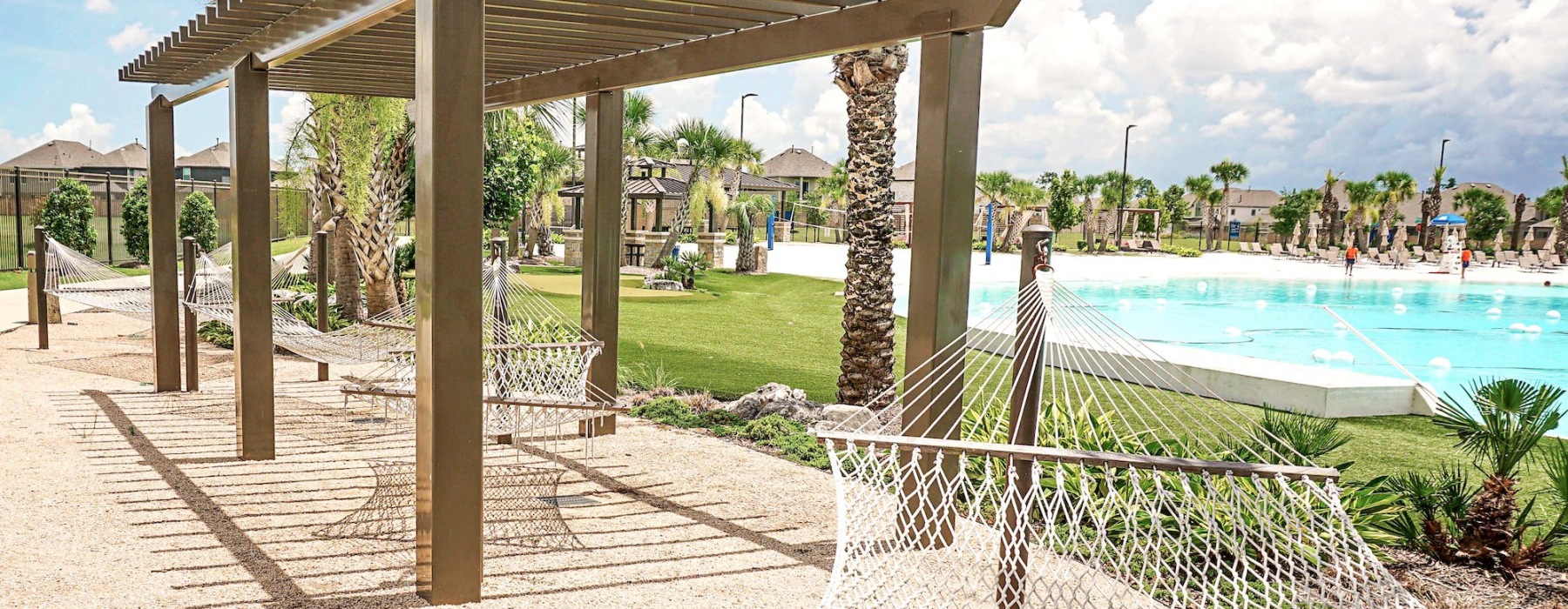 hammocks near a lagoon