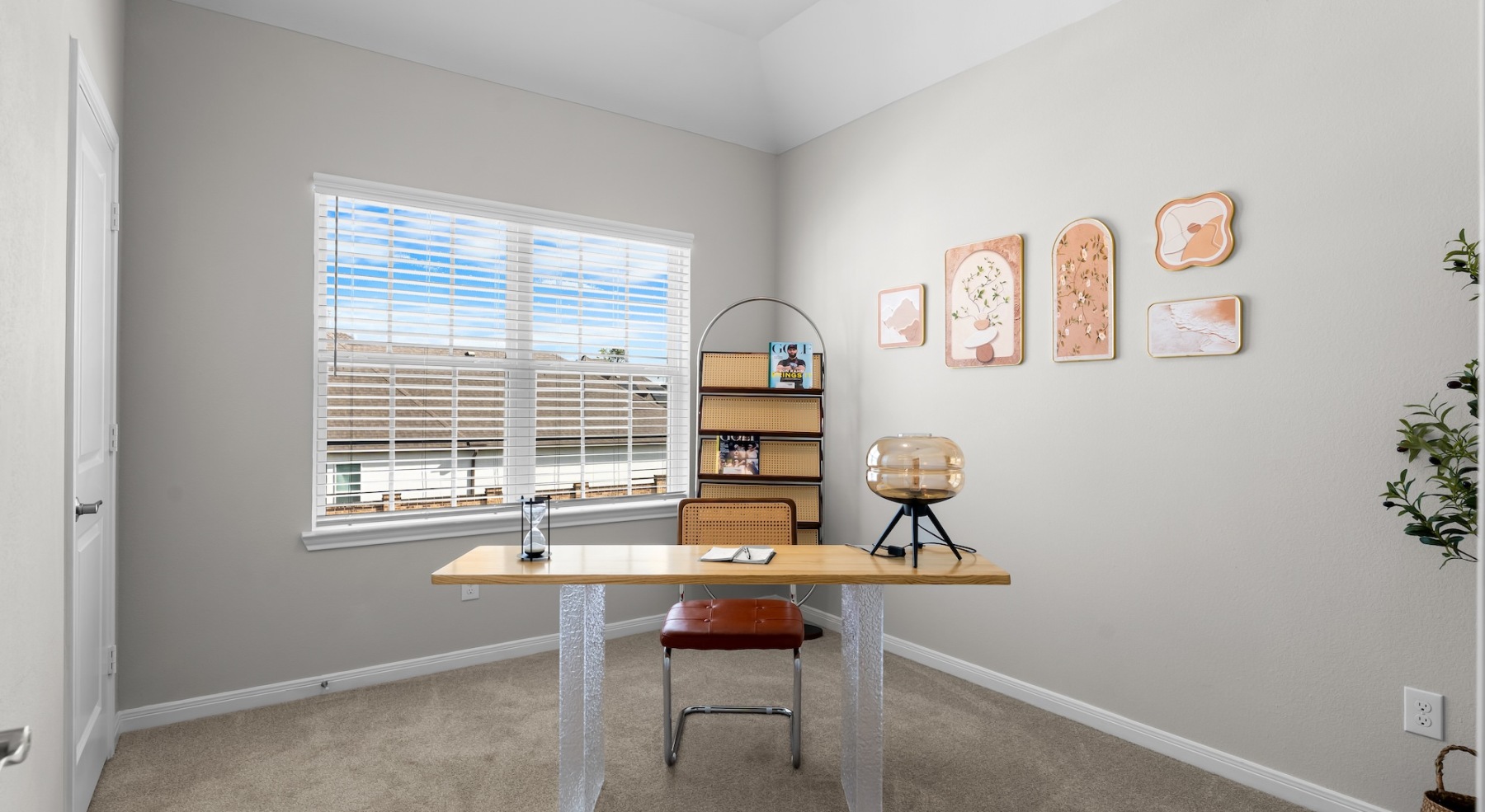 a spacious well-lit study