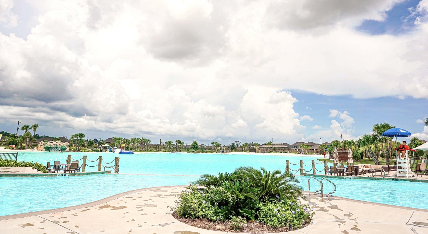 a pool with a lifeguard